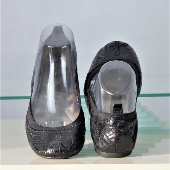 Sam Edelman 7.5 M Black Leather Snakeskin Ballet - Picture 4 of 8